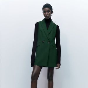 NWOT Zara double breast long vest /dress 8677/688